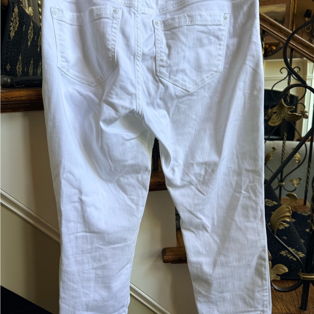 J. Jill White Ankle & Cropped Jeans White. Frayed Raw Hem. Pockets. EUC - Picture 8 of 9